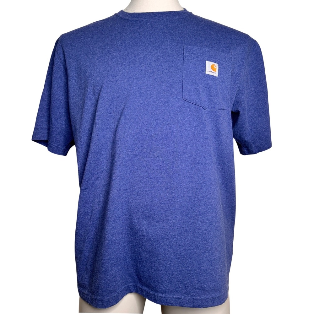 Carhartt Mens XL K87-135 Heather Blue Short Sleeve Pocket T-Shirt Original Fit